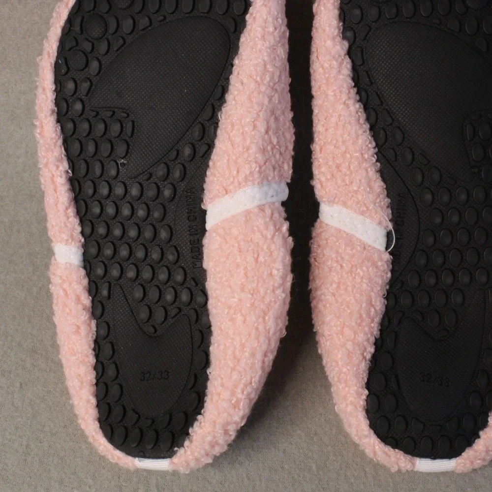 Toddler‎ Girls Anluke Foldable Slippers For Easy Travel Pink Fits Size US 12/13